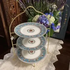 ウェッジウッド　ワイルドストロベリー　アフタヌーンティー用３段ケーキスタンド ③ウェッジウッド ワイルドストロベリー アフタヌーンティースタンド2