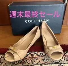 COLE HAAN オープントゥ ウェッジパンプス ベージュ　新品未使用のサムネイル
