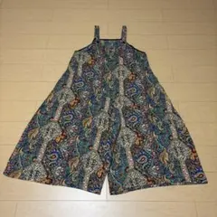 ペーズリー総柄プリントオールインワン