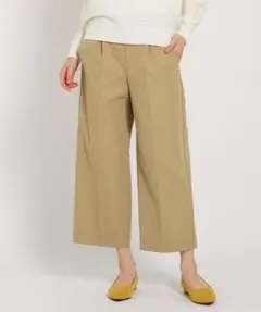 【新品未使用】チノ風ワイドパンツ Lサイズ ベージュ