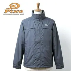 Y2K PIKO ナイロンジャケット M グレー レディース ドローコード付き