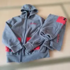 RADCUSTOMグレー/レッド フード付きパーカー