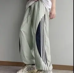 【新品】ストライプ ワイドパンツ M