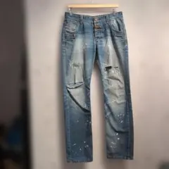DIESEL ストレートデニム ダメージ加工 メンズ 32 ディーゼルのサムネイル
