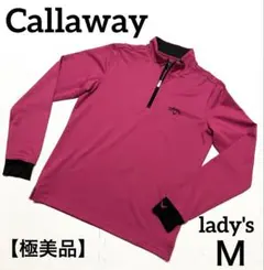 M 極美品　Callaway キャロウェイ レディース ハーフジップゴルフウェア
