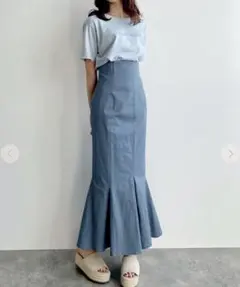 ココディール　ストレッチコットン ハイウエストマーメイドスカート