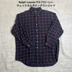 Ralph Lauren チェックネルボタンダウンシャツ