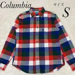 コロンビア　Clumbia コットンシャツ　サイズS チェック　アウトドアシャツ