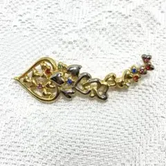 ハートリーフデザインブローチ キラキラ クリスマ 2way トップ ￼506k