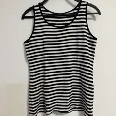 ストライプ タンクトップ 黒白