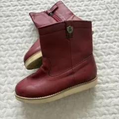 Familiar レッド レザー ショートブーツ　18cmのサムネイル