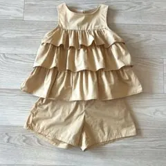 BeBe フリルノースリーブ　セットアップ　110 上下セット
