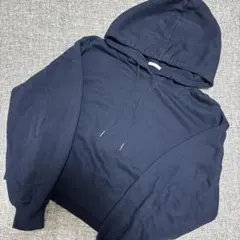 GU レディース　裏起毛パーカーショート丈M ネイビー