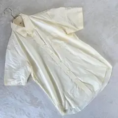 ユニクロ ストライプ 半袖シャツ イエロー×ホワイト カジュアルシャツ メンズM