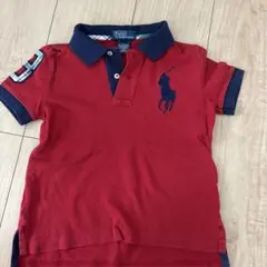 ポロラルフローレン 140 半袖ポロシャツ レッド ビッグポニー ナン
