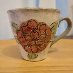 波佐見焼 A 陶器製 マグカップ 花柄 手描き