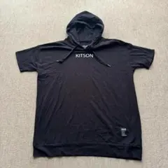 kitson キットソン 半袖パーカー L 黒 バックロゴ ビッグロゴストリート