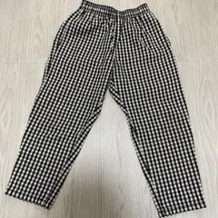 GU キッズ　120 ギンガムチェック柄ロングパンツ