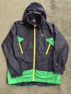 PUMA フード付きジャケット 150cm ブラック/グリーン/イエロー