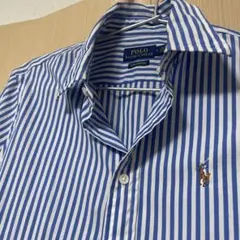 【Polo Ralph Lauren 】長袖シャツ 青白ストライプ