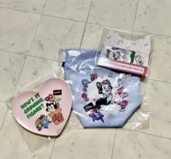 ディズニーハッピーくじ 一番くじ ポーチとステッカー、プレートセット