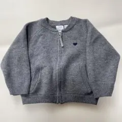 ZARA KIDS ハート刺繍 ジップアップ ニットカーディガン 98cm