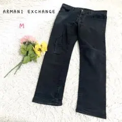 ⭐︎アルマーニ エクスチェンジ【M】ブラックデニムパンツ ストレートデニムのサムネイル