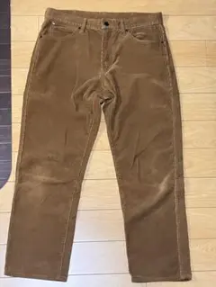 ユニクロ　コーデュロイワイドストレートパンツ　　ブラウン　S