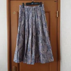 ペイズリー柄 フレアロングスカート