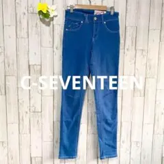 シーセブンティーンスリムストレッチデニムスキニーパンツブルージーンズＳサイズ