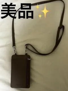 ブラウン スマホショルダーバッグ