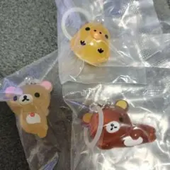 リラックマ　クリアマスコット　めじるしアクセサリー　キーホルダー