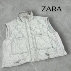 ZARA ザラ キルティングベスト ダウンベスト ライトグレー 中綿　パフベストのサムネイル