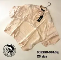 【新品】XS ディーゼル ブラウス 半袖 プルオーバー ボウダイ リボン ピンクのサムネイル