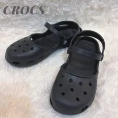 【廃盤 レア】crocs クロックス カリン メリージェーン W9 黒のサムネイル