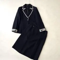 LEONARD セットアップ スカート ネイビー 花柄 トリム L相当 - メルカリ