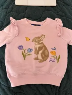ラルフローレン　ガールズ　刺繍　トレーナー　3Tうさぎ