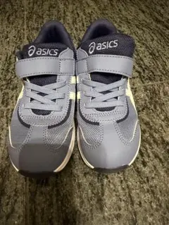 asics スニーカー 19.0 cm ブルーとグレーの間の色