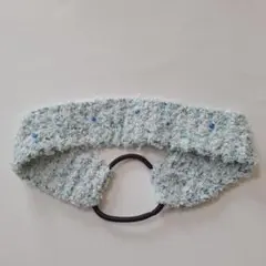 水色 ヘアバンド ビーズ付き