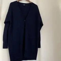 ユニクロ　ネイビー 前開きカーディガン