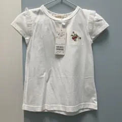野いちご刺繍Tシャツ 100cm ホワイト