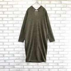 STYLE DELI スタイルデリ　プルオーバー ワンピース 緑　M Vネック