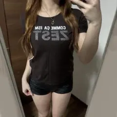 COMME CA ISM ブラウン 半袖Tシャツ