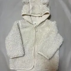 H&M ベビー ボアパーカー クマ耳付き アイボリー 68cmのサムネイル
