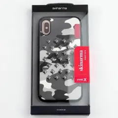 新品 iPhone X XS 保護 強化 ケース シェルケース スタッズ 迷彩