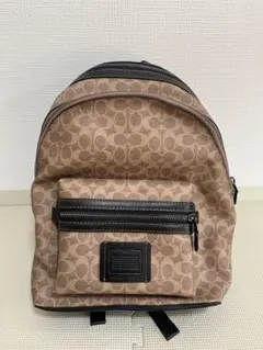 【美品・ほぼ未使用】COACH コーチ バックパック シグネチャー ブラウン