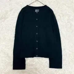 ムジルシ 長袖カーディガン(L) 黒 綿100% ゆったり シンプル 冷房対策のサムネイル