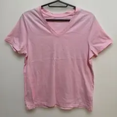 LANDS' END Vネック Tシャツ ピンク Mのサムネイル