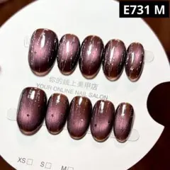 現品ネイルチップ　ショートオーバル　流星群マグネット黒ベース奥行きツヤ質感大人