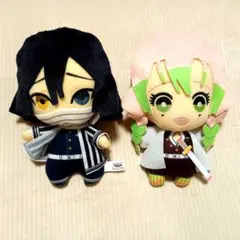 鬼滅の刃 ぬいぐるみ マスコット 伊黒小芭内 甘露寺蜜璃 2点セット